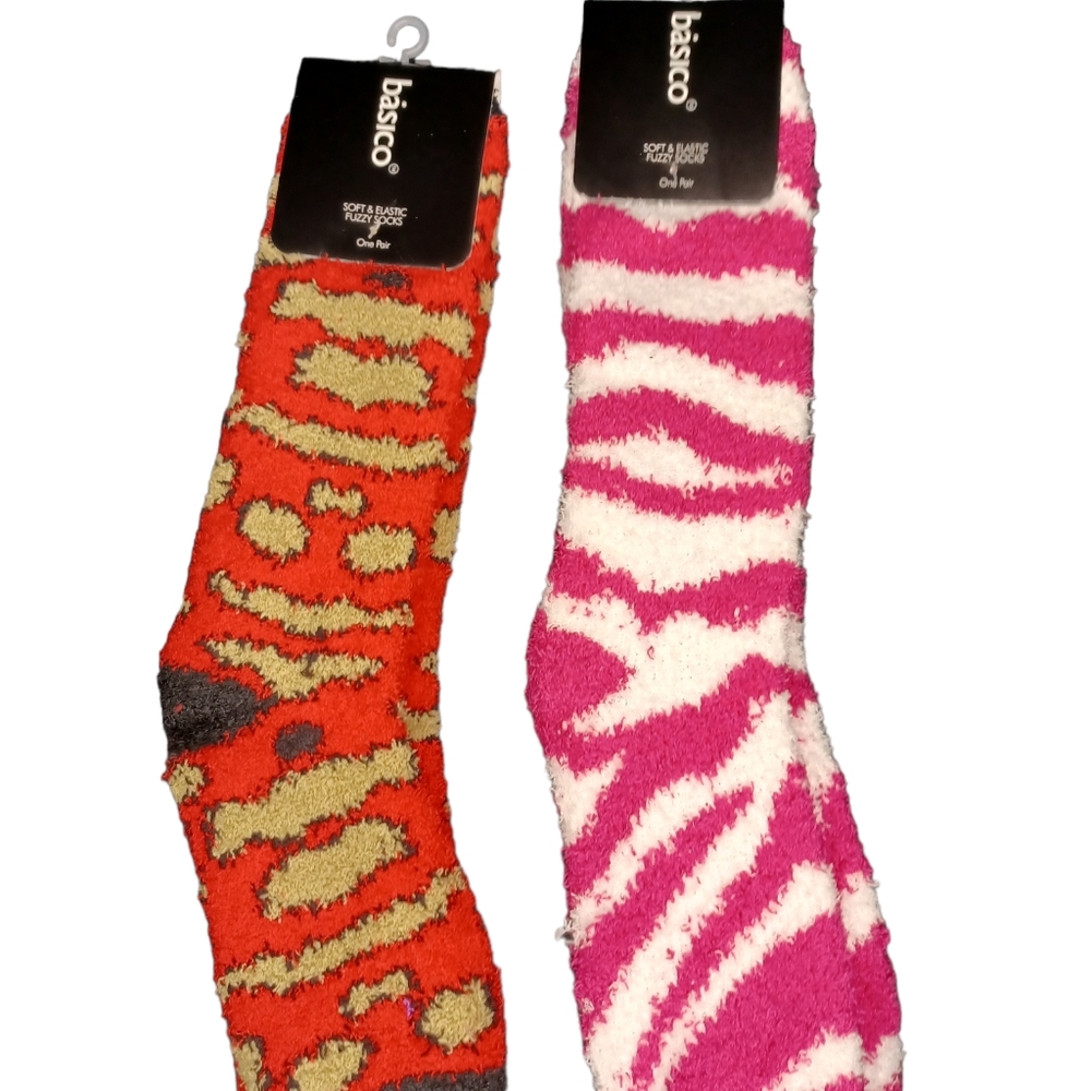 2 Pairs of Basico Soft & Eleastic Fuzzy Socks